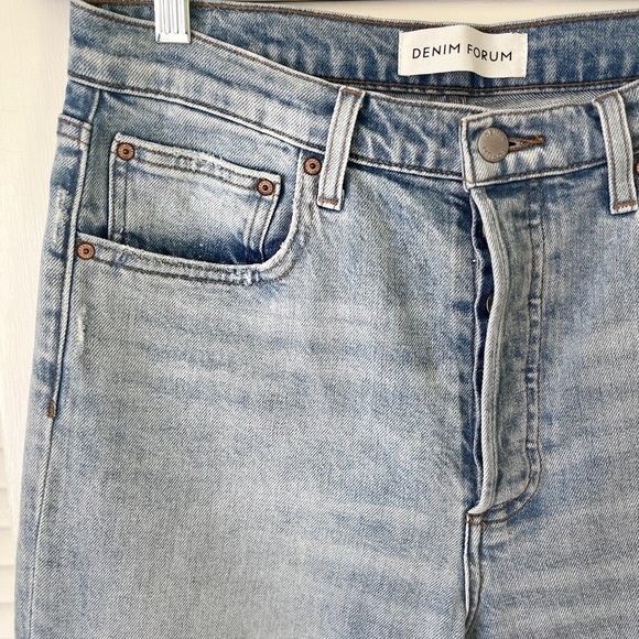 Denim Forum Aristzia The Arlo High Rise Straight Jean Ankle Light Wash | 30 x 28 - Picture 4 of 12